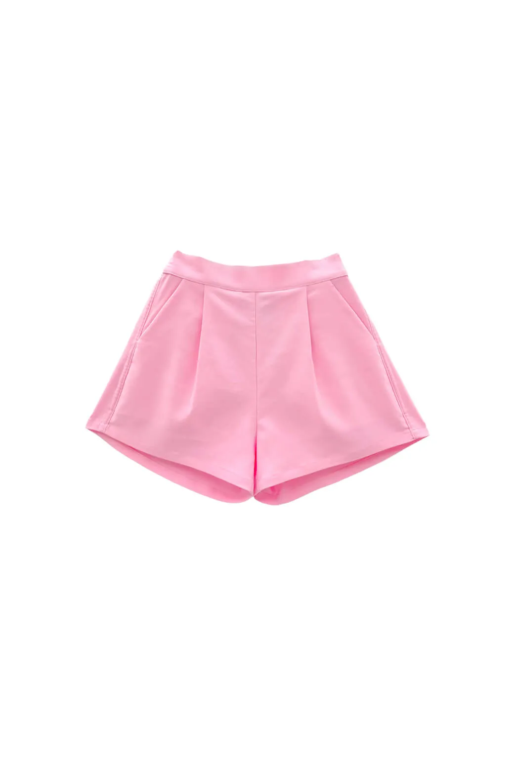 Laser Cut Edges Street Style Flat Front Everyday Shorts - Pink