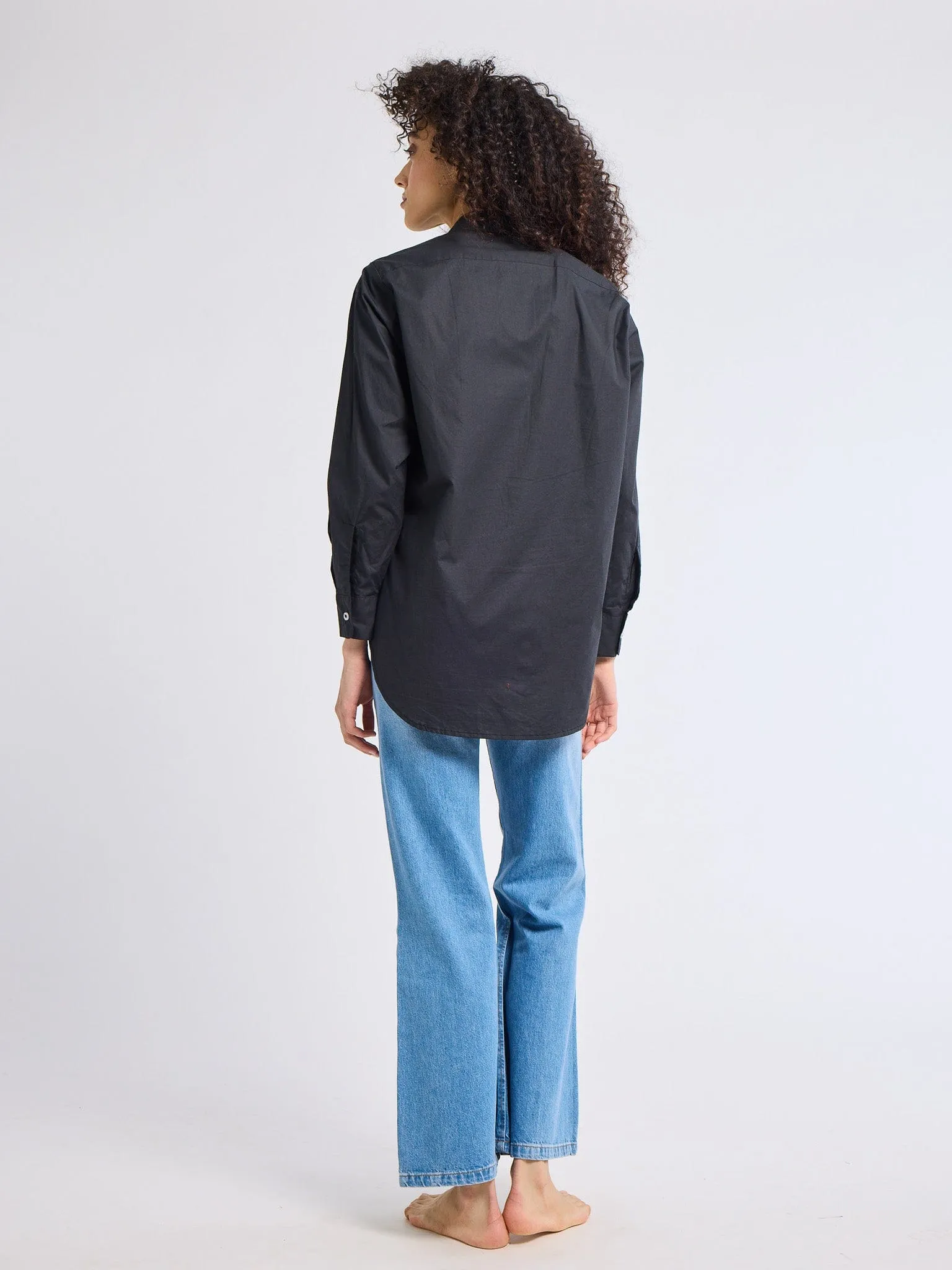 Sofia Top in Black Interlock Stitching ReinforcedHems