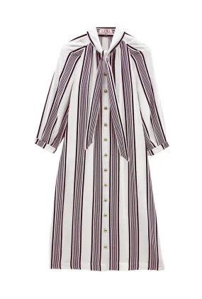 Buru x Val Bow Housecoat - Black & White Stripe summer top
