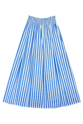 Compression Support Lining Smocked Waist Skirt - Azzurro Stripe