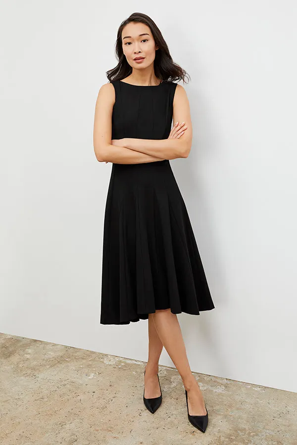 NonIrritating Stitching Comfortable fit Gabriella Dress - Washable Ponte :: Black