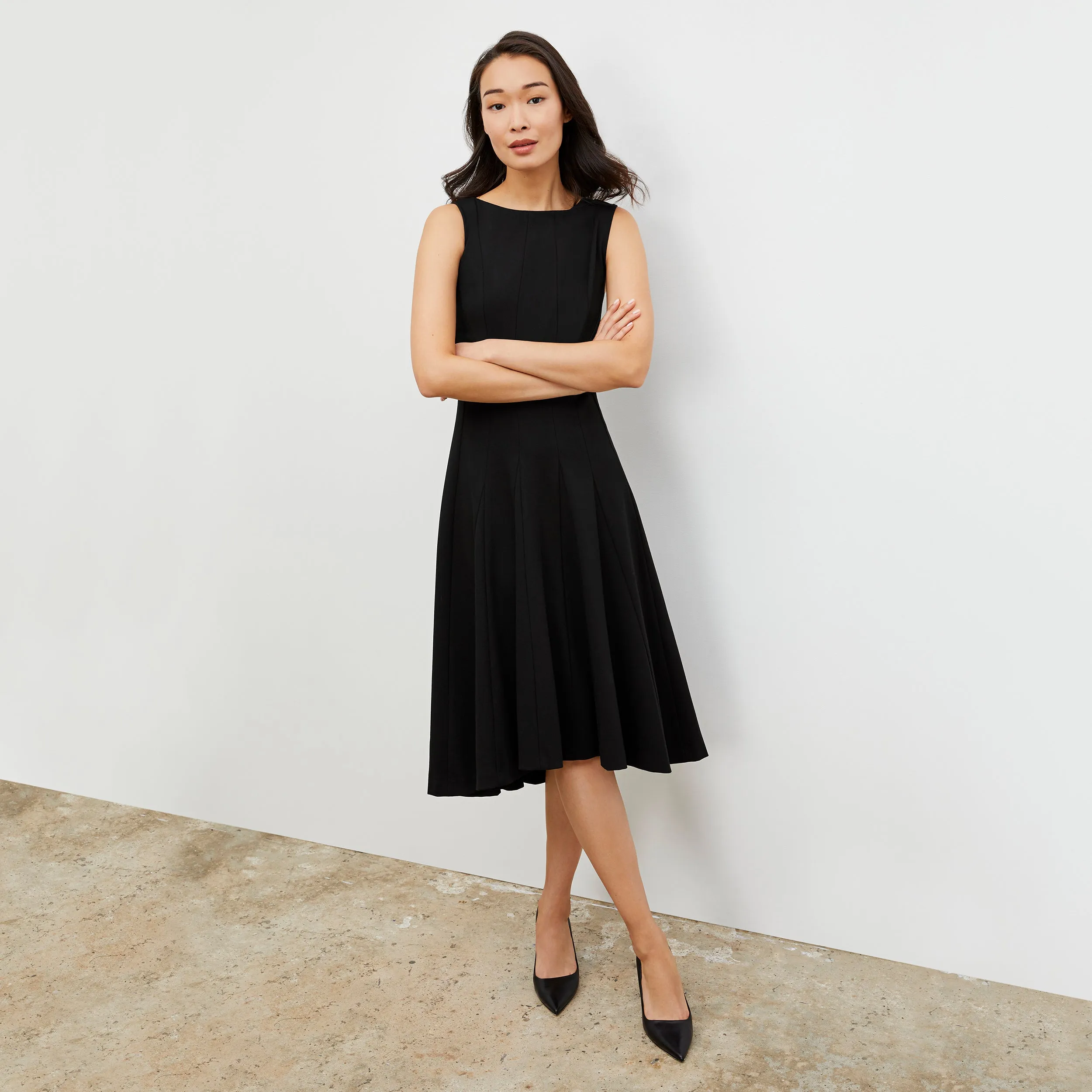 Gabriella Dress - Washable Ponte :: Black elegant design