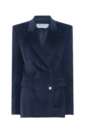 Gavin Blazer in Dark Navy Sea Island Cotton Corduroy Multipurpose Layering Piece