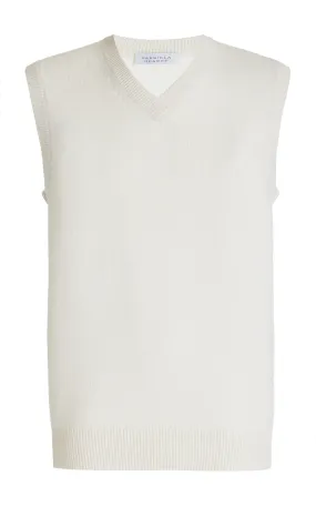 Fielding Knit Vest in Ivory Cashmere Surface Pilling Resistant