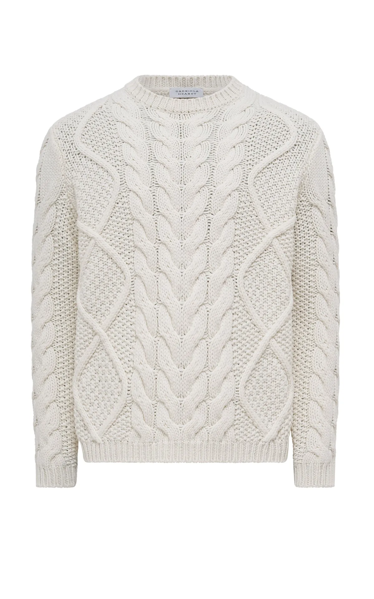 Geoffrey Knit Sweater in Ivory Cashmere Crisp Texture Compression Fit Technology