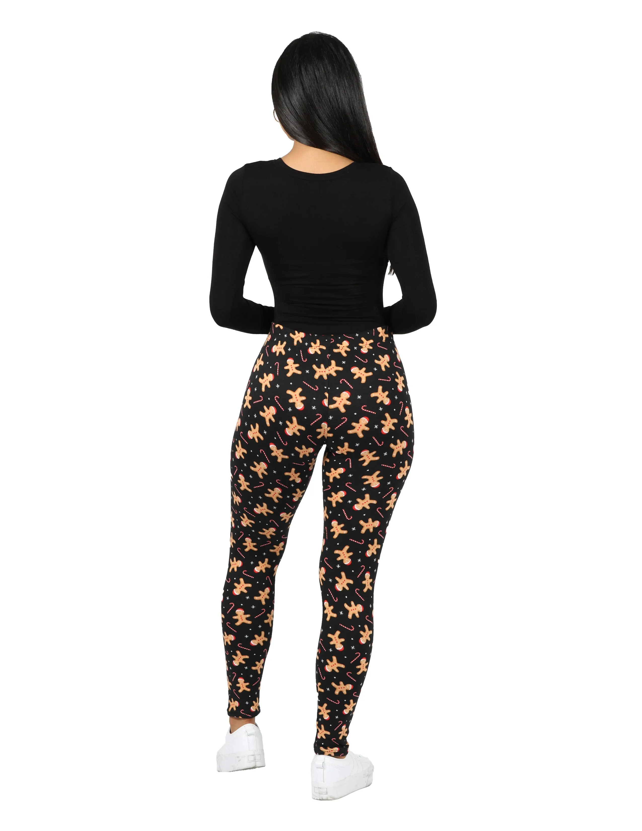 Travel Enthusiast Stretch Fit Anti Pilling Technology Ginger Bread and Candy Canes Holiday Super Soft Leggings