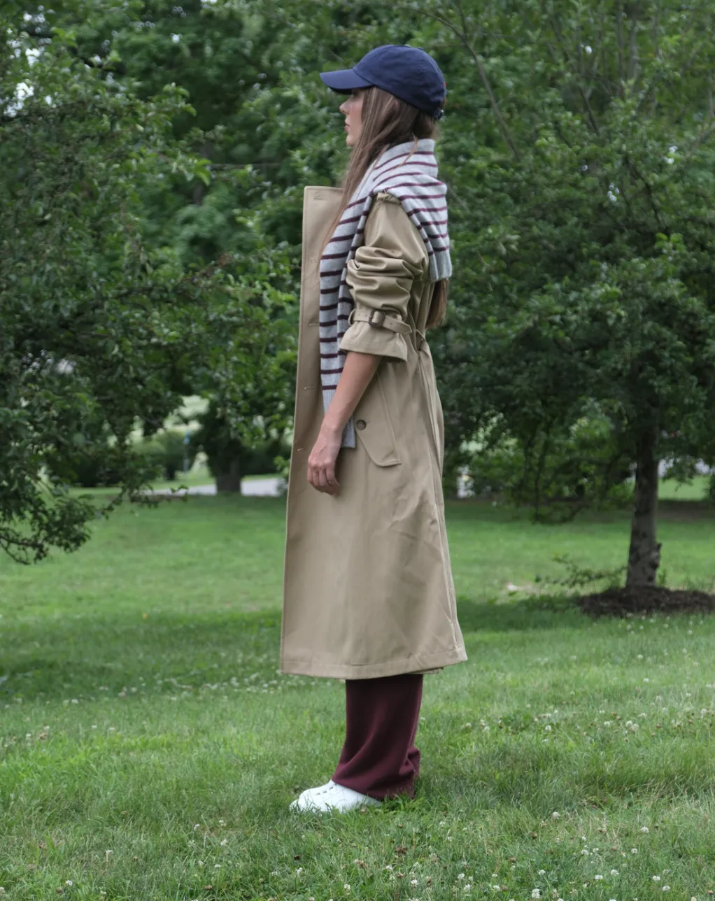 RALPH LAUREN COTTON TWILL TRENCH Durable Chainstitch