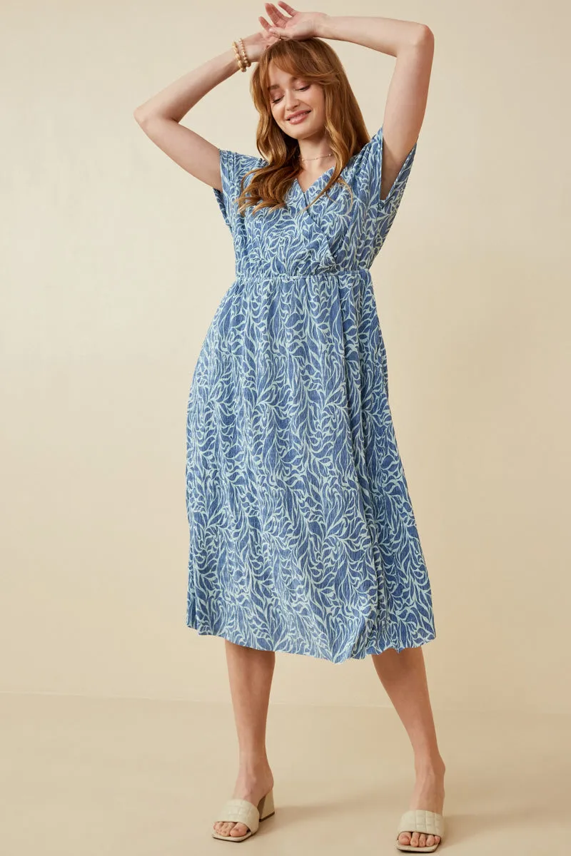 Vibrant Form Abstract Botanical Print Wrap Dress