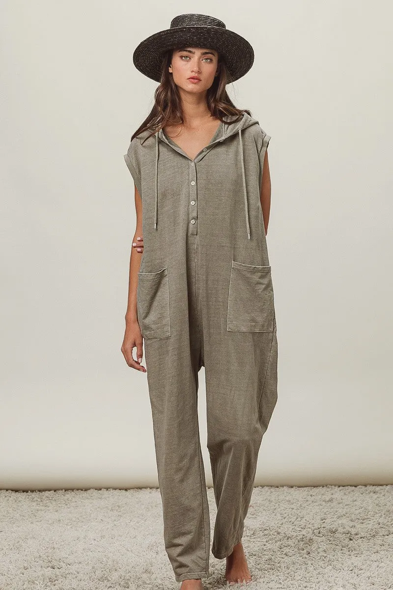 Wide Leg IB1378-01 | FRENCH TERRY JUMPSUIT
