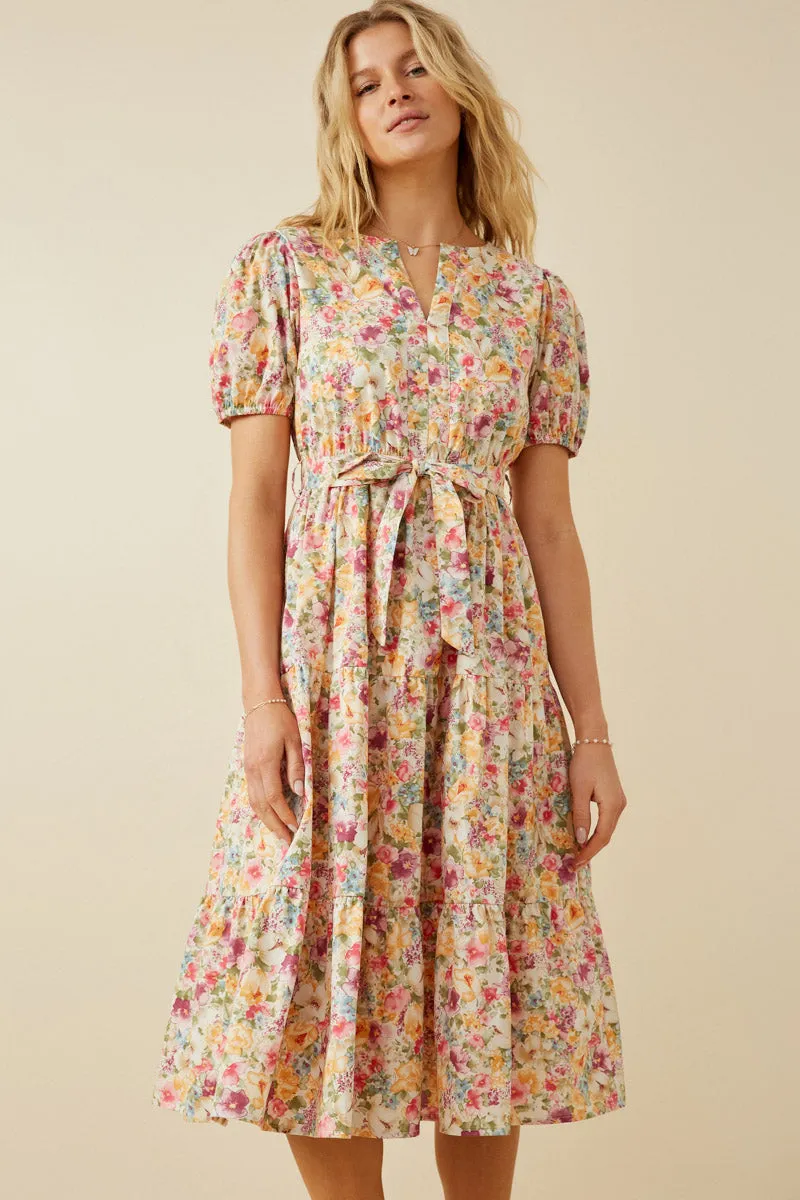 Floral Print Belted Dress Romantic date dress Mood Edge