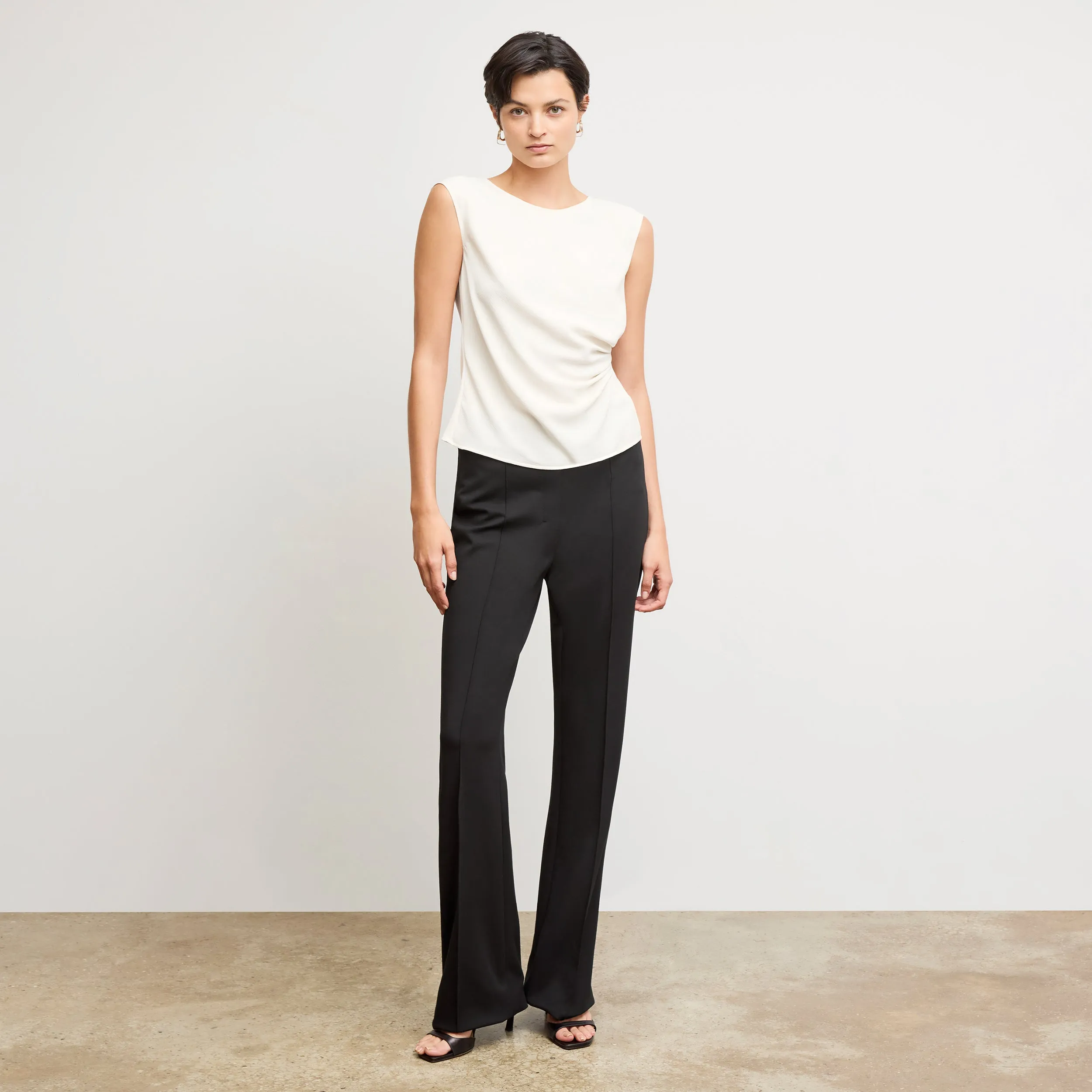 Hart Flare Trouser - Butter Ponte :: Black Comfy Cardigan UltraSoft Lining