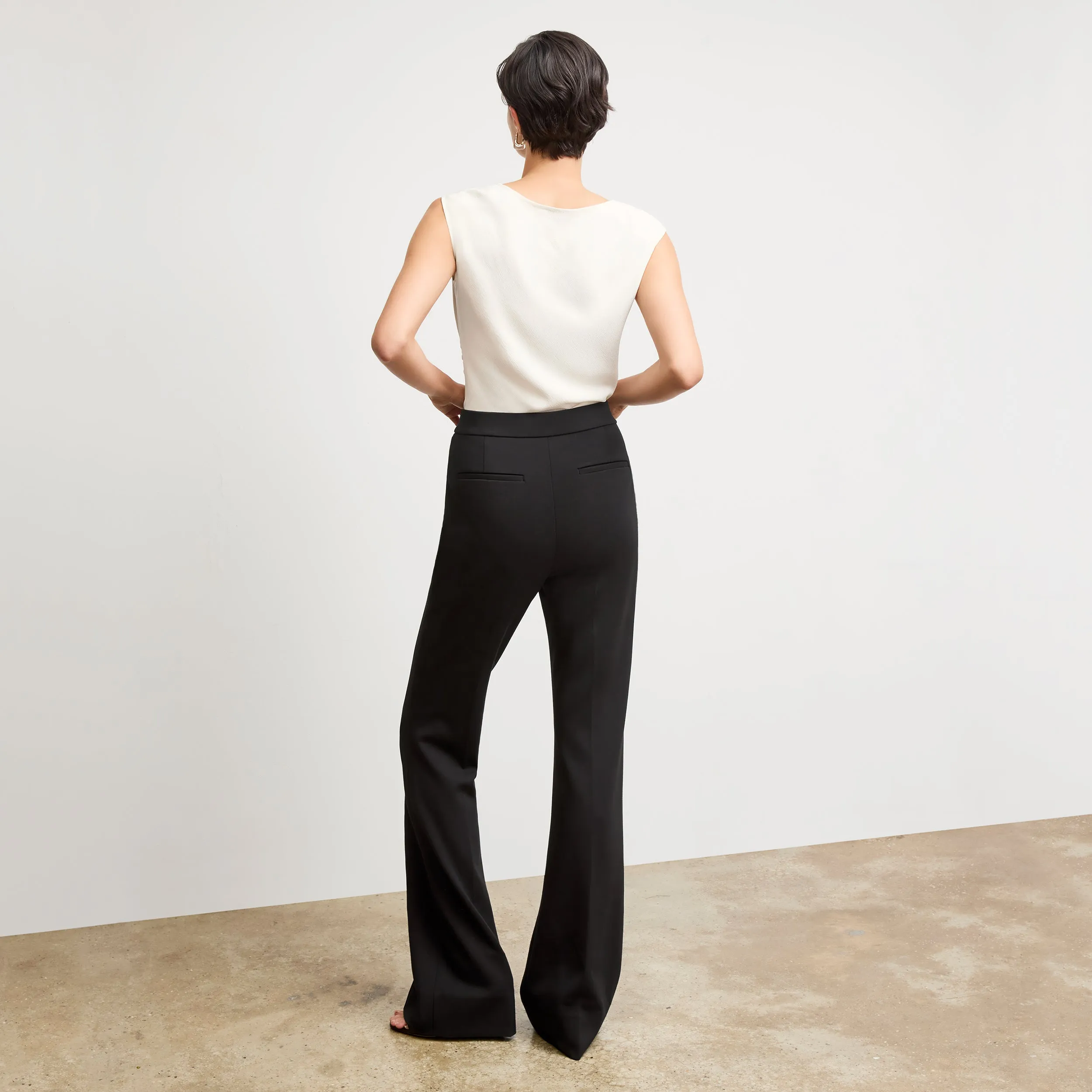 Long Sleeve Shirt Hart Flare Trouser - Butter Ponte :: Black