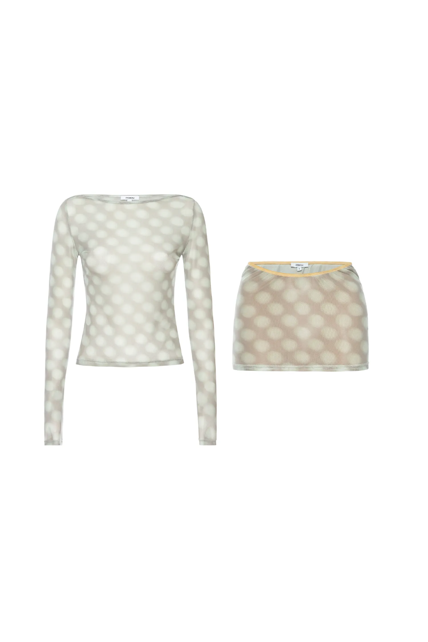 AMELIA TOP   ELEKTRA SKIRT - MINT BLURRED DOT Lightweight insulation Basic Wardrobe