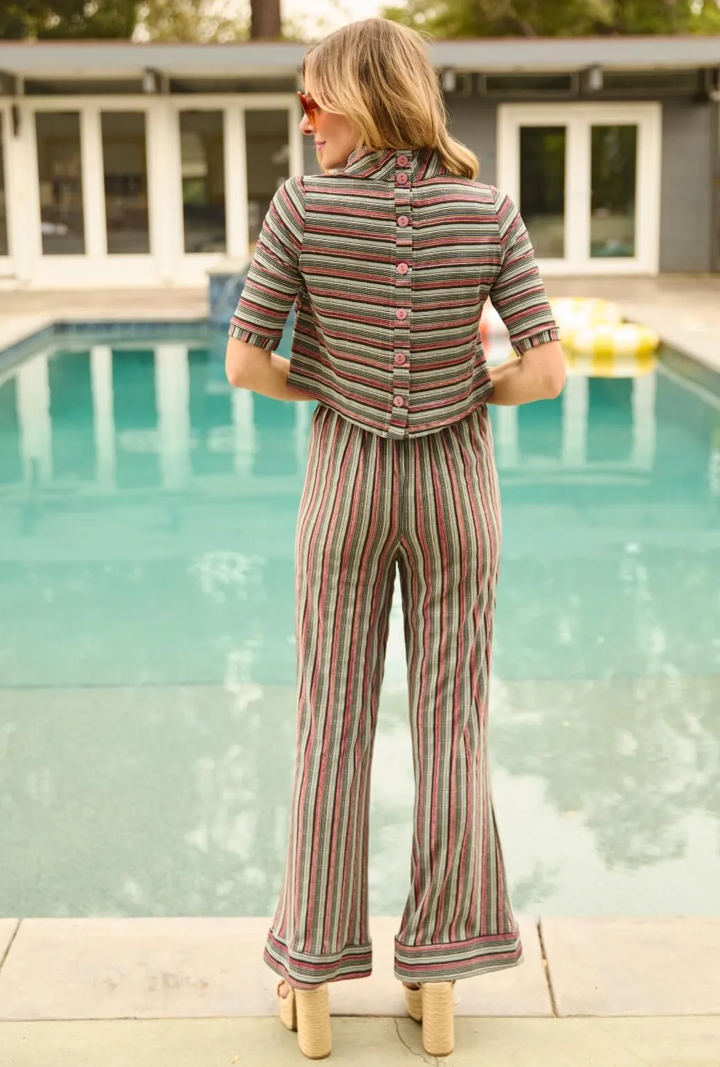 AthleisureReady Hepburn High Rise Trousers - 70's Stripe