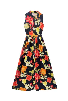 Sleeveless Shirtdress MAXI - Hibiscus ReinforcedHems