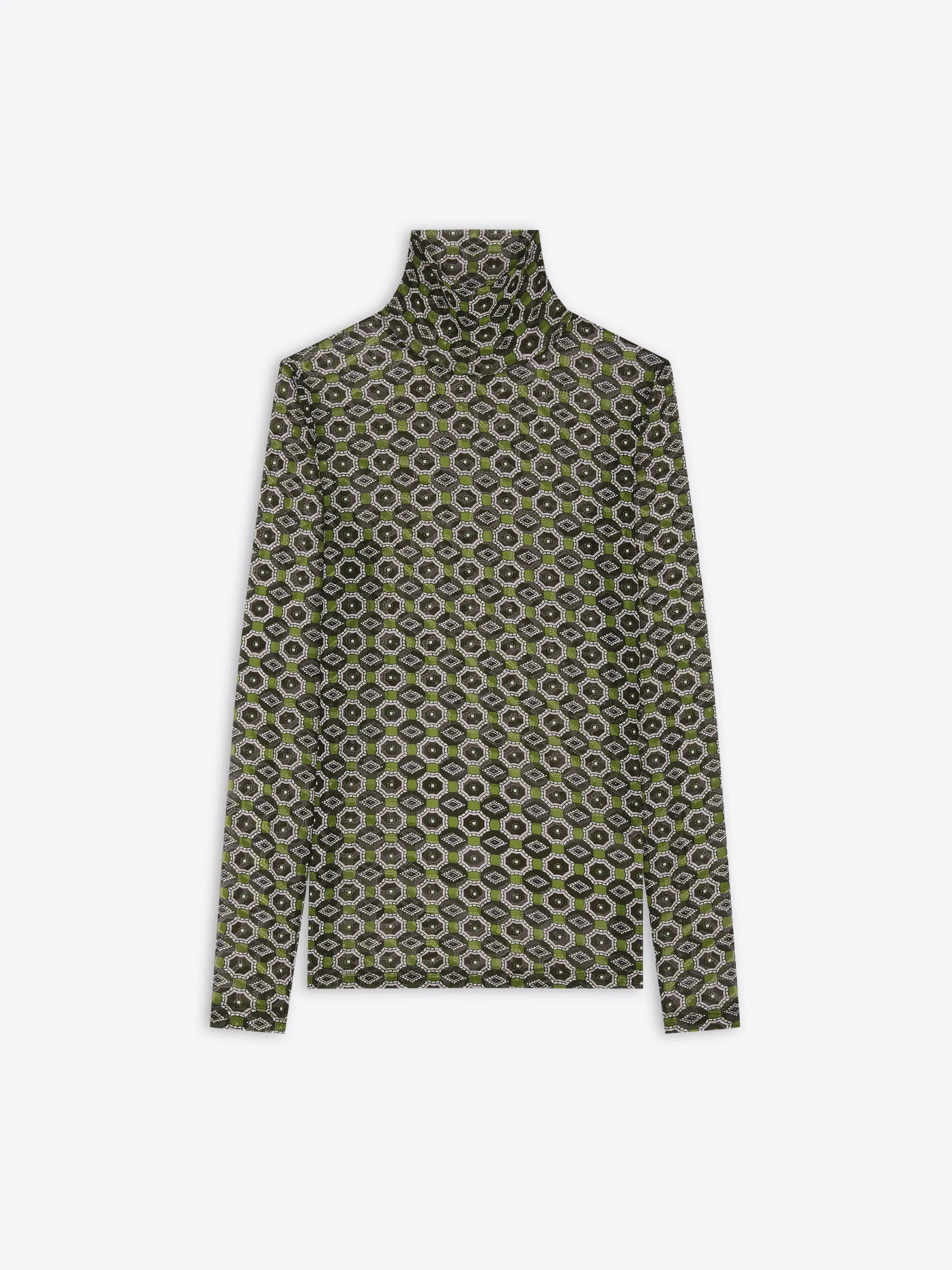 Embellished turtleneck tee Snag Free Fabric