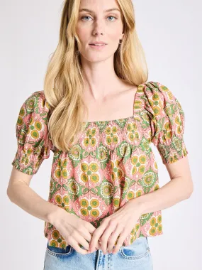 Reflective Trim TumbleDryFriendlyMaterial Caro Top in Yucatan