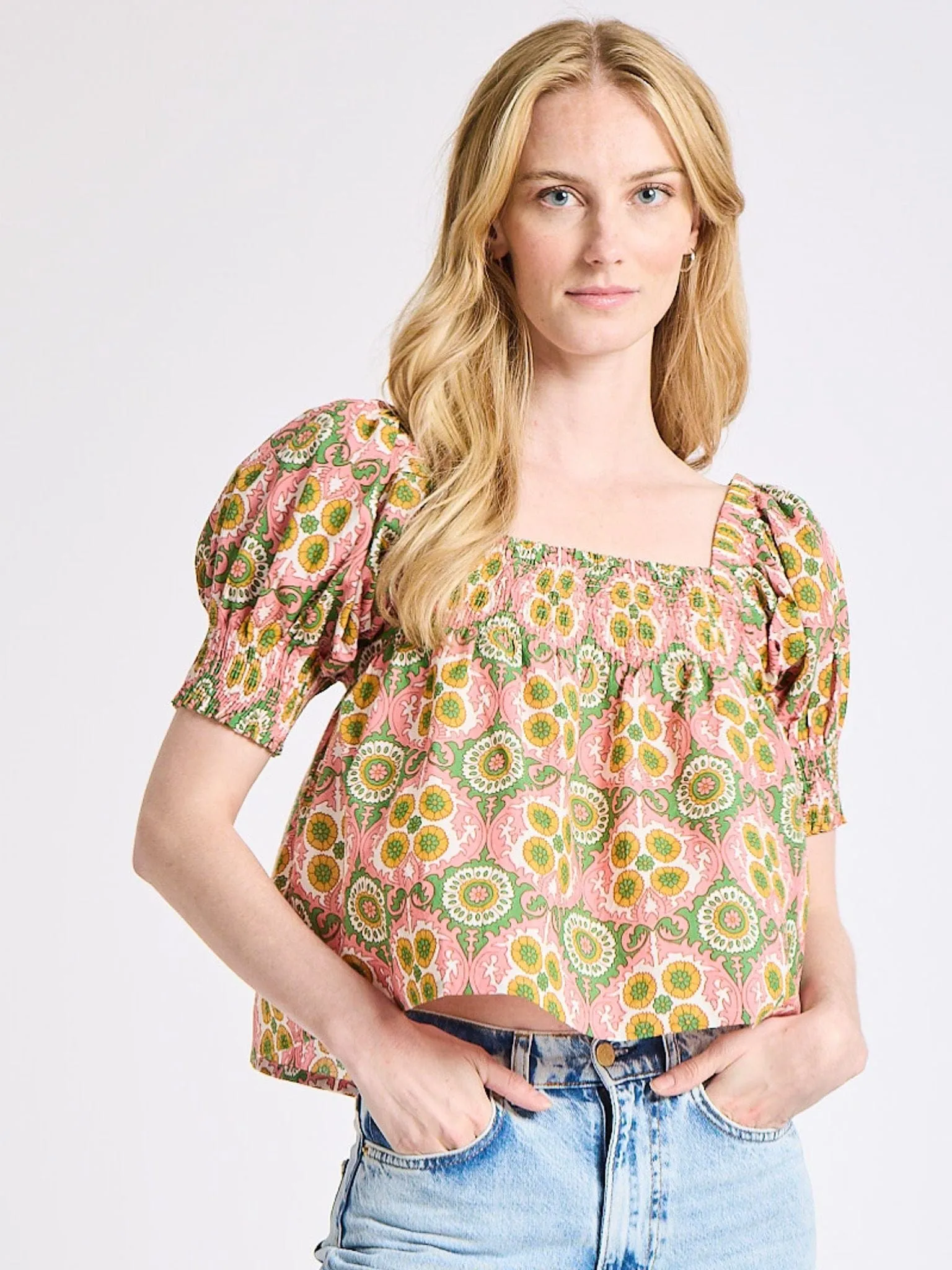 Caro Top in Yucatan Fashionable Look Circular Knit Technique