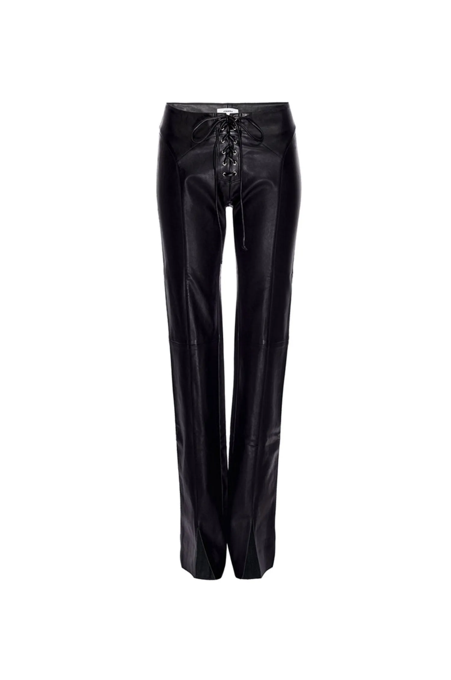 Odor Control Treatment Dressy look ELEMENT LACE UP PANT - BLACK VEGAN LEATHER