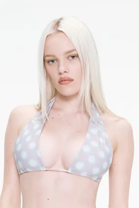 Buttery Soft Feel Warm Fabric BALI BIKINI TOP - MINT BLURRED DOT