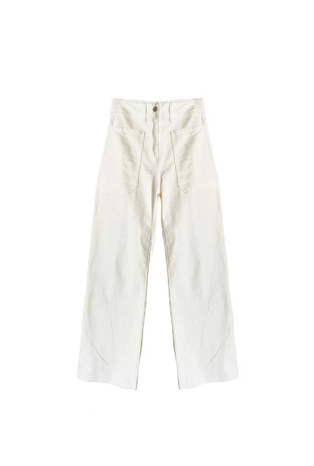 CompressionFitFabric High Rise Sailor Jeans - Off White