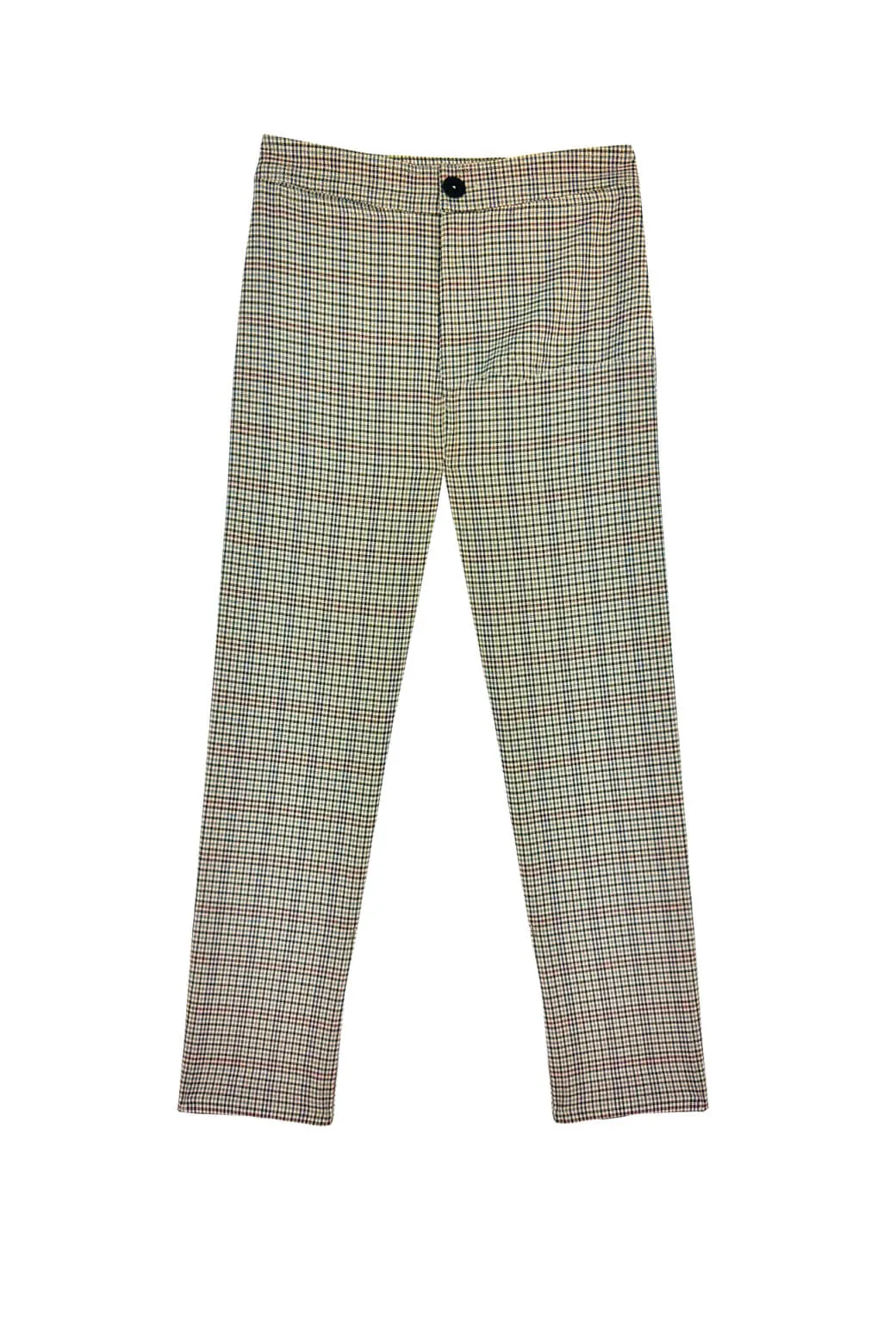 Embroidered Detail Breathable Weave Fabric SAMPLE - Cigar Pant - Houndstooth