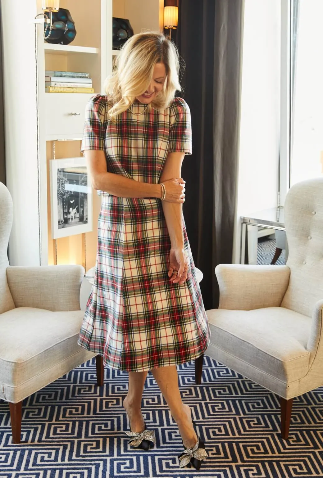 Cozy Design Holiday Guest Skirt MIDI - Stewart Plaid