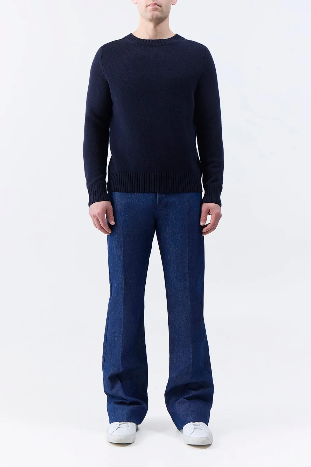 Thermal Air Pocket Francesco Knit Sweater in Dark Navy Cashmere