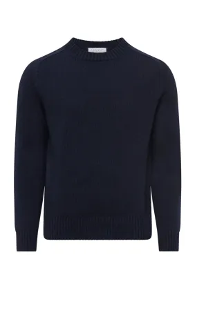 Weekend Ready Heat Retention Technology Francesco Knit Sweater in Dark Navy Cashmere