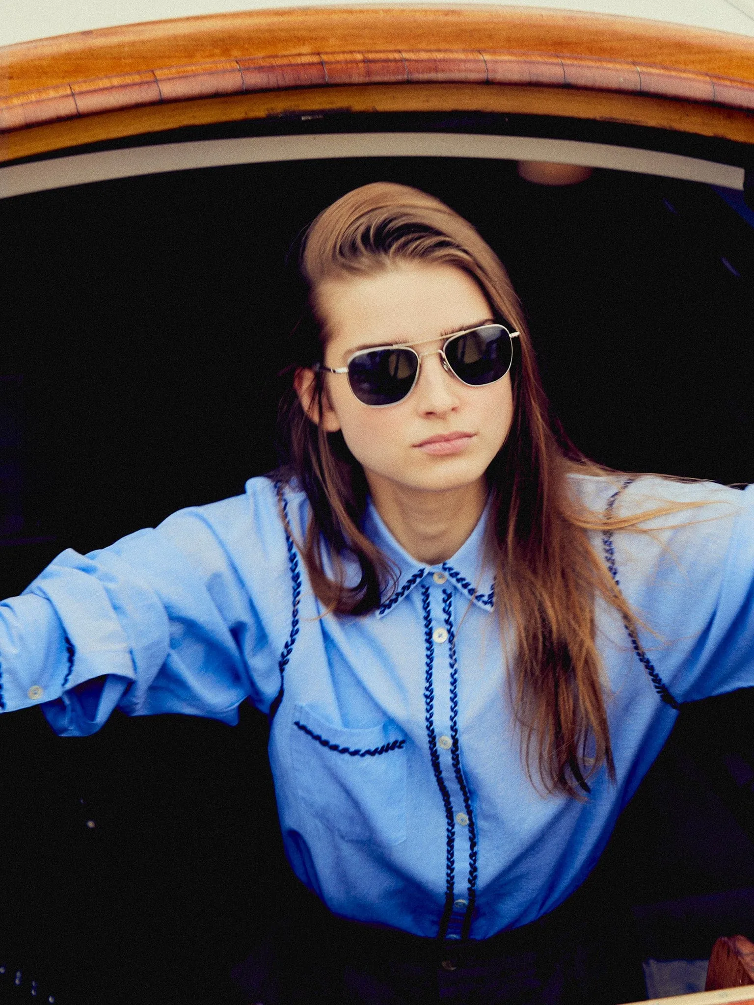 Julien Top in Ciel Minimalist Detailing UV protection layer