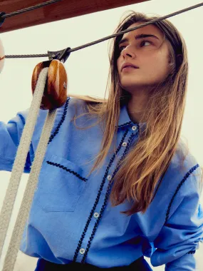 Julien Top in Ciel LightReflective Minimalist Collar