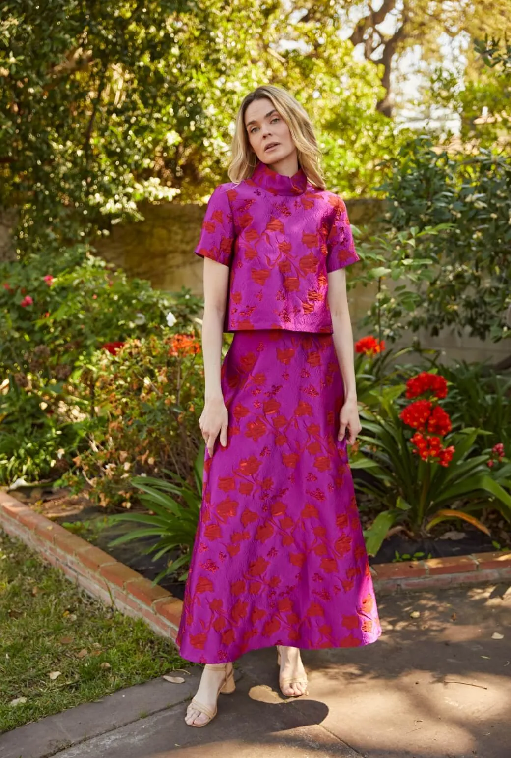 The Laura Skirt MAXI - Rani Pink FlatlockStitching