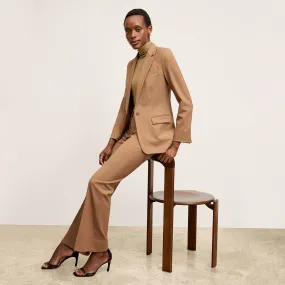 Horton Flare Trouser - Washable Wool Twill :: Camel AbrasionResistant Material HypoallergenicMaterial MicrofiberBlend