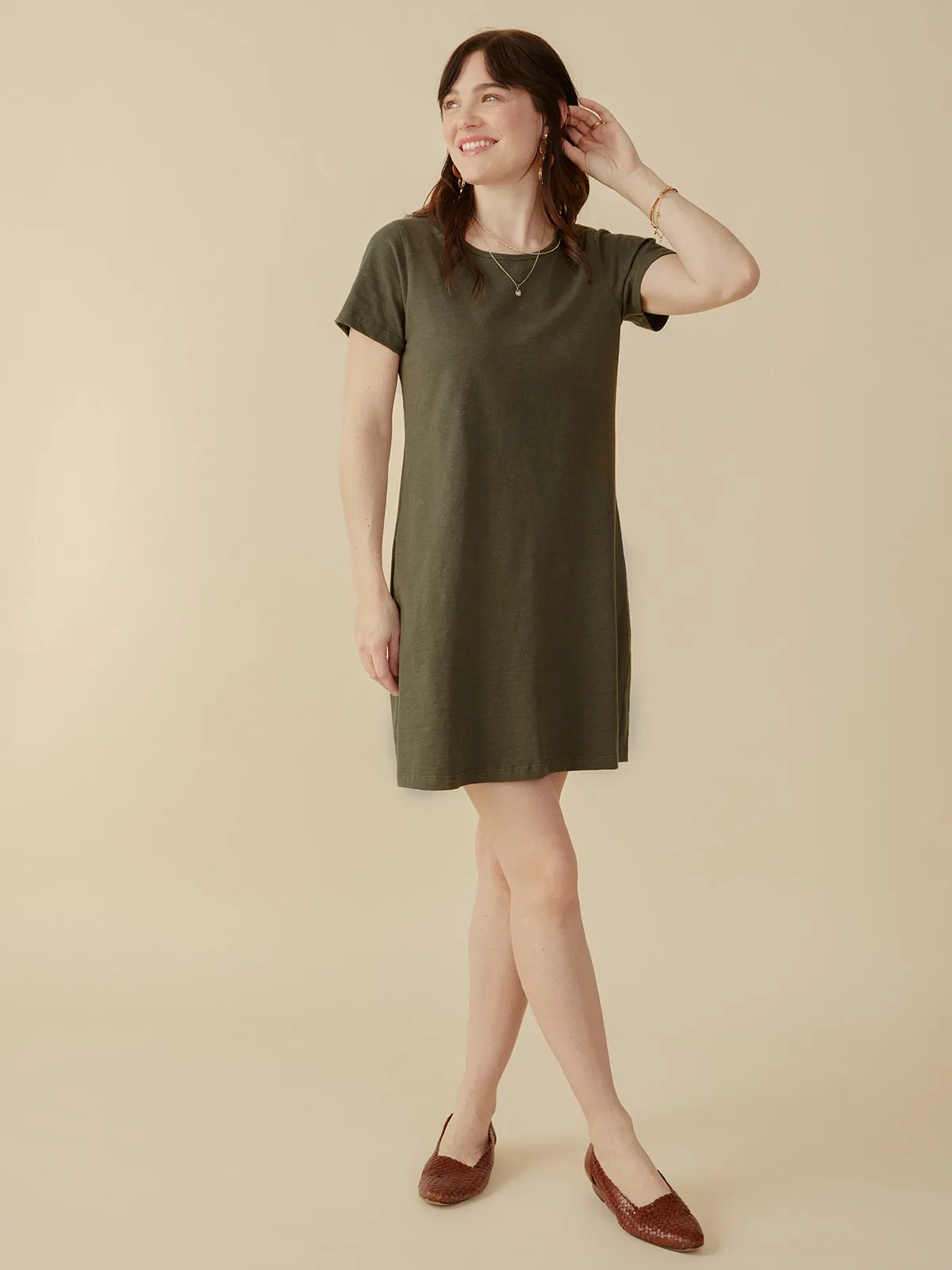 Hudson T-Shirt Dress - Olive Soft Touch Blend