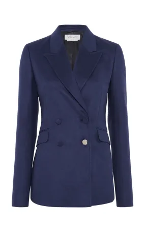 WrinkleResistantFinish EcoFriendly Dye Process Stephanie Blazer in Navy Winter Silk