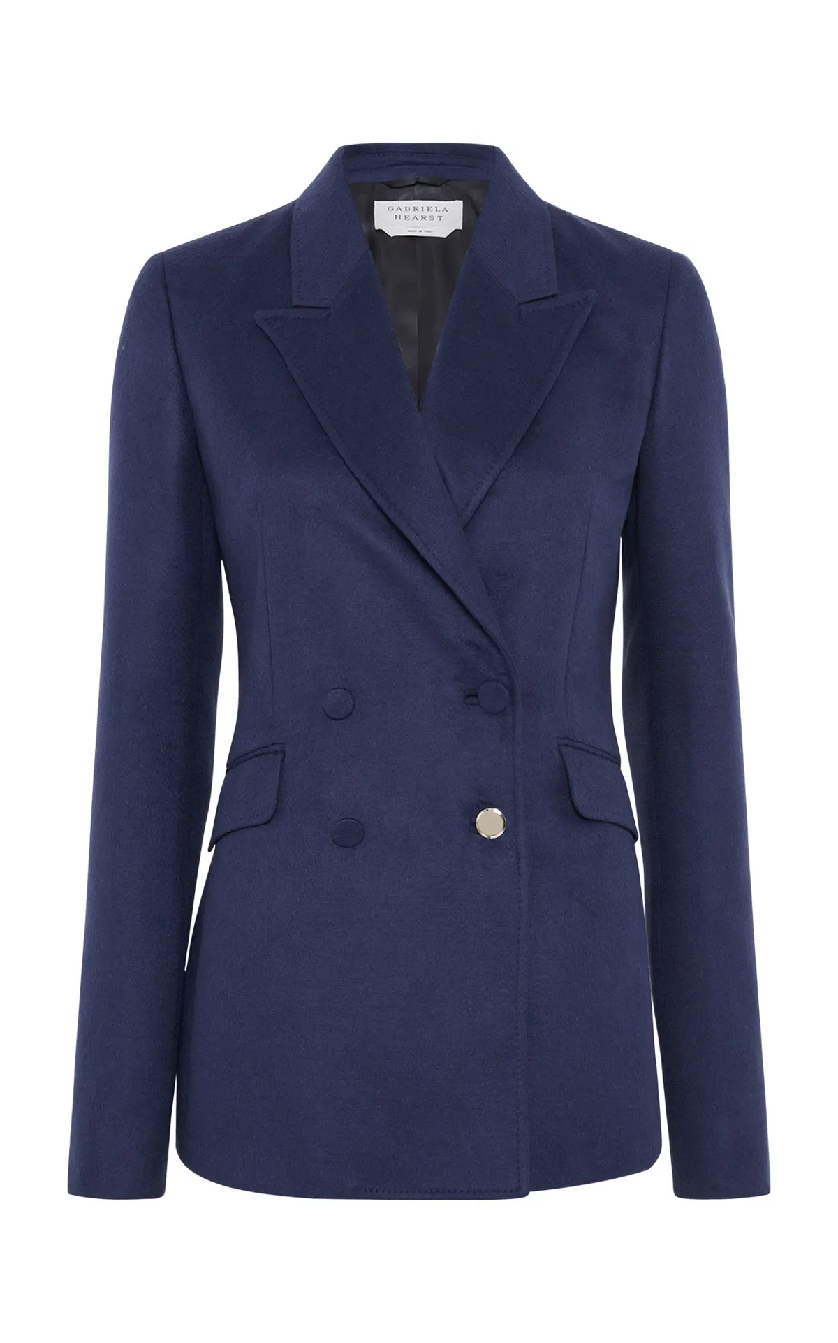 Stephanie Blazer in Navy Winter Silk NonChafe Tag Placement
