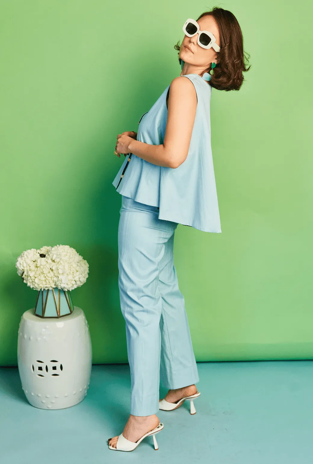 Timeless Utility Breathable mesh SAMPLE - The Charlie Pant - Aqua Faille