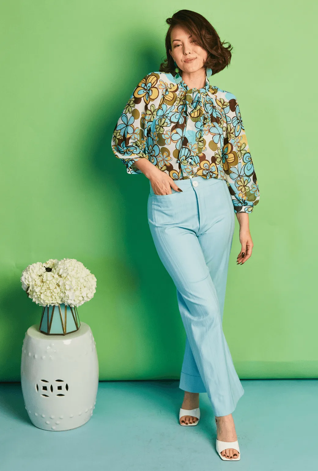 Flexible Fit Adjustable loop SAMPLE - The Charlie Pant - Aqua Faille