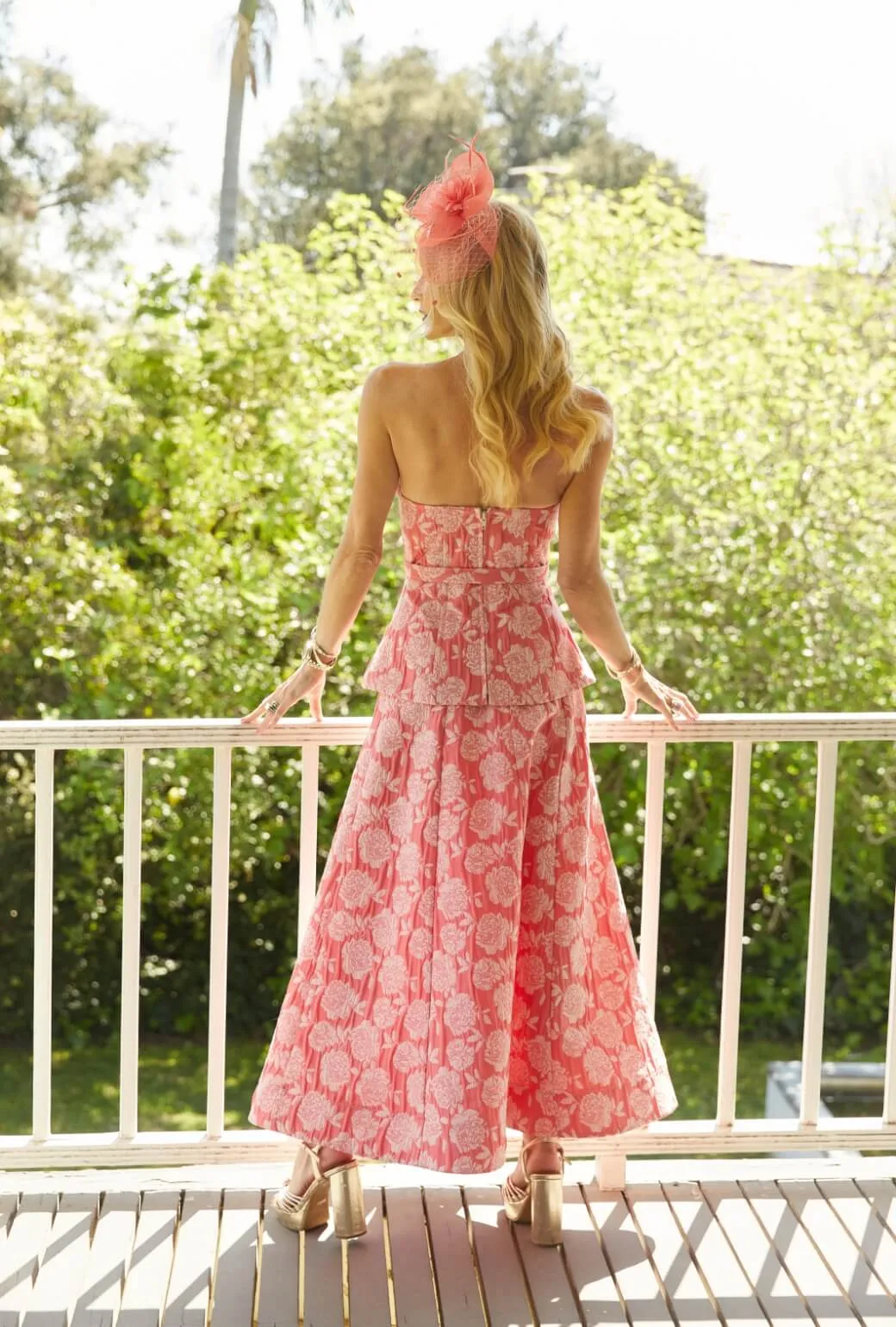 Run for the Roses Belted Bustier - Coral Tagless Neckline Design Snag Resistant Fabric