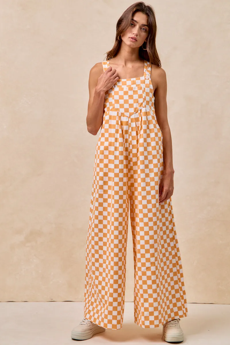 IB1130S-64 | GAMEDAY THEME PLAID PRINTED OVERALL WITH PLEATS Quick-Dry Material AbrasionGuardTape