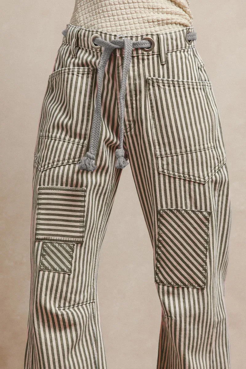 Classic Elegance IB1717-01P | STRIPED TWILL BARREL PANTS