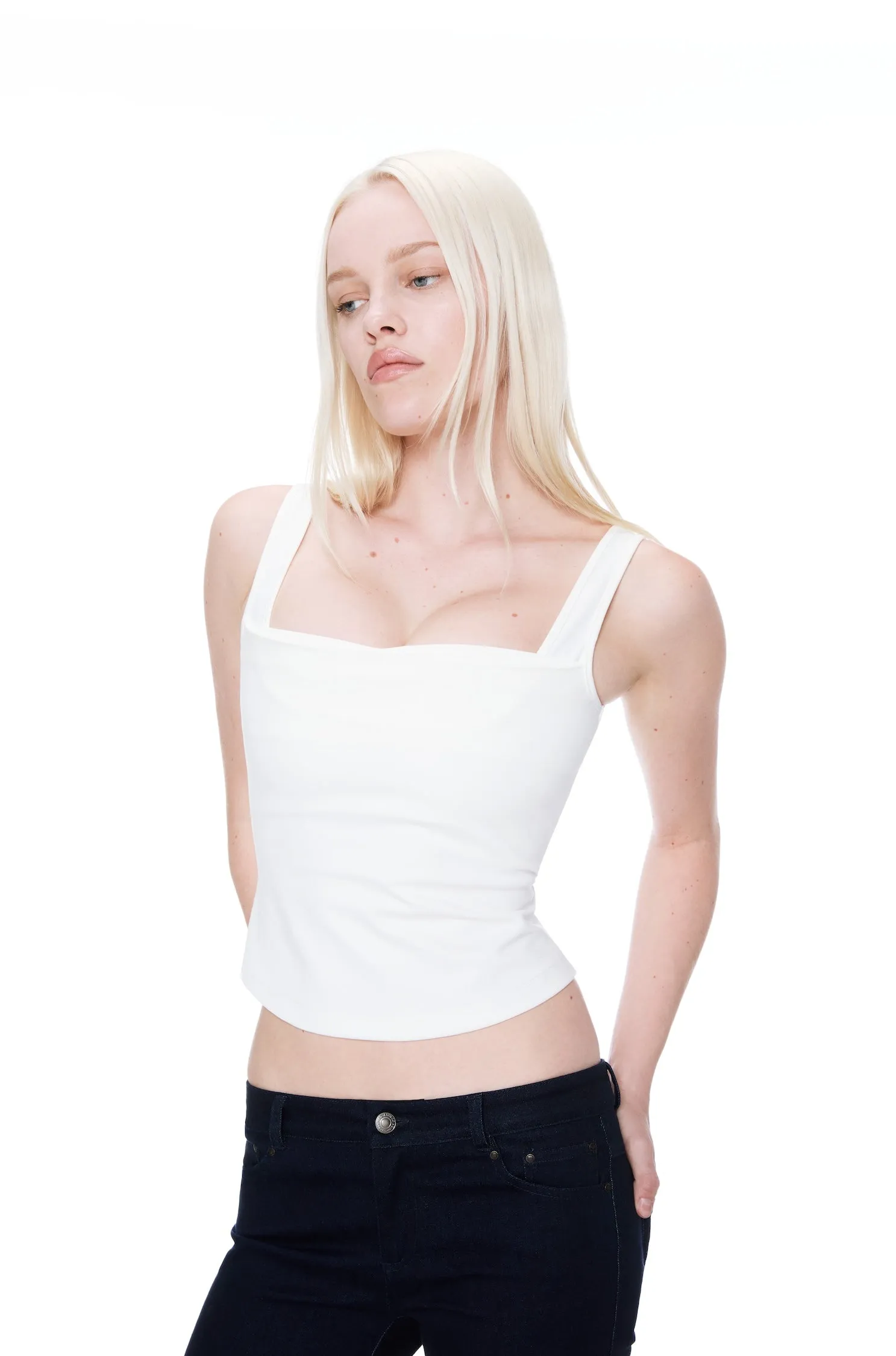 IMOGENE CORSET - WHITE Lightweight ribbed texture