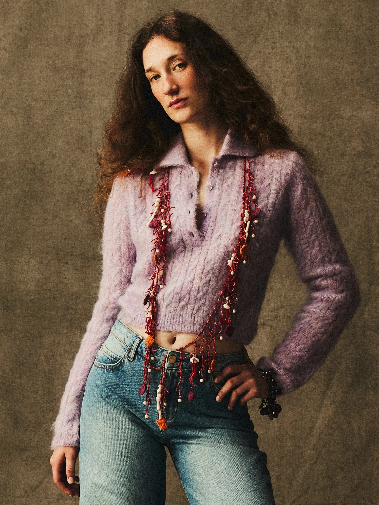 Tagless Neckline Design Ingrid Henley in Lilac