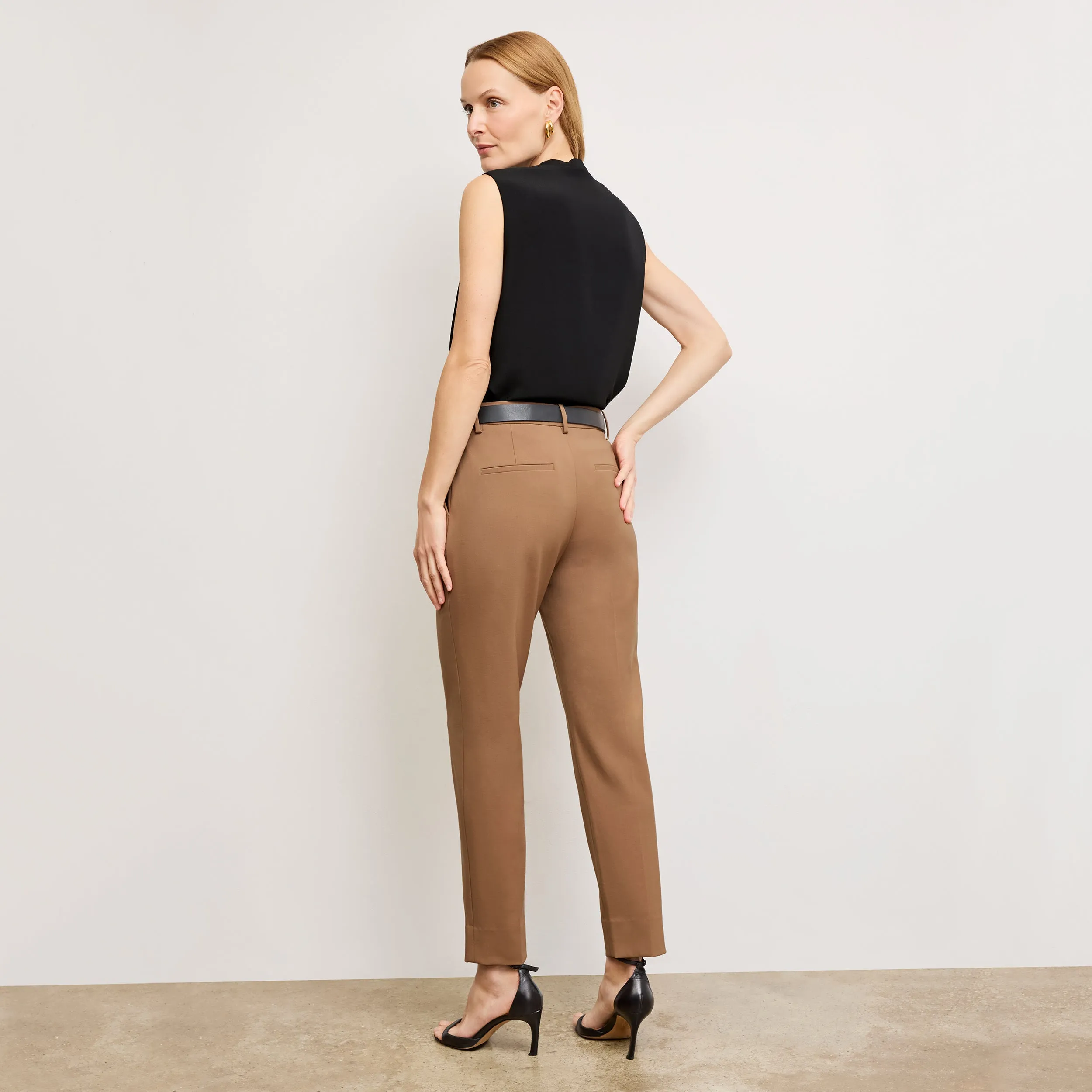 Innovative Look Mejia Pant - Washable Wool Twill :: Camel Eco Friendly Material EasyCare Fabric