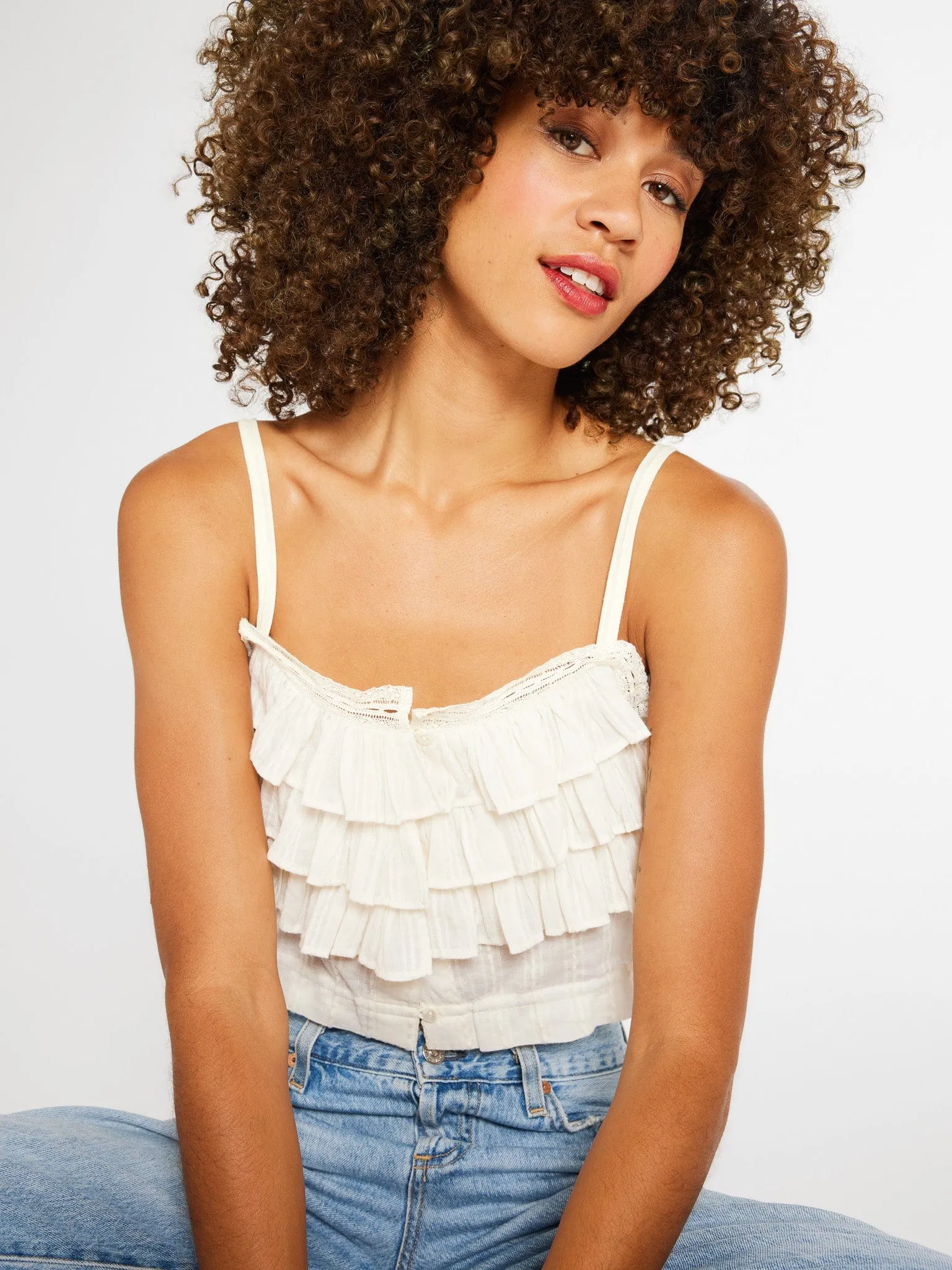 Patti Top in Casablanca ribbed texture