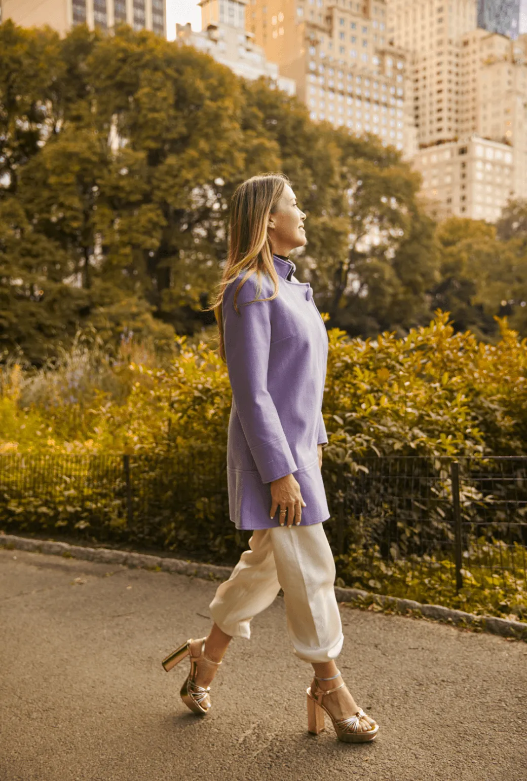Casual Feel Thick Fabric Buru x Tori Mellott Mod Coat - Brushed Lilac