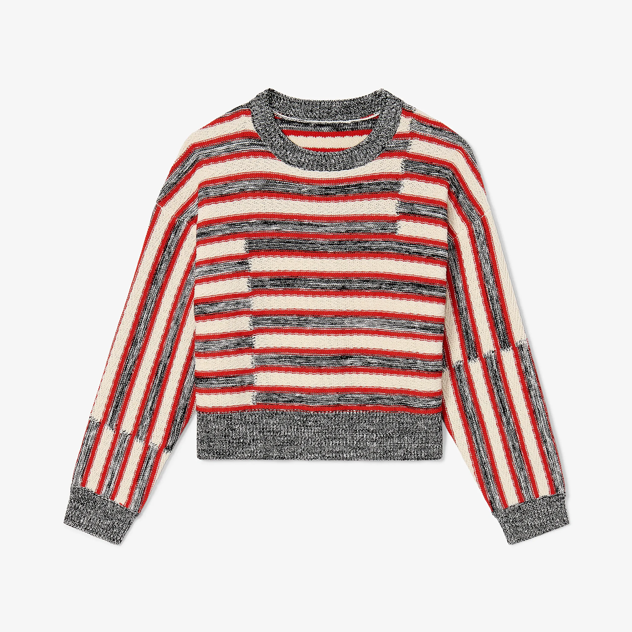Tapered Cut Leila Slouchy Sweater - Multi Knit :: Sunset Stripe