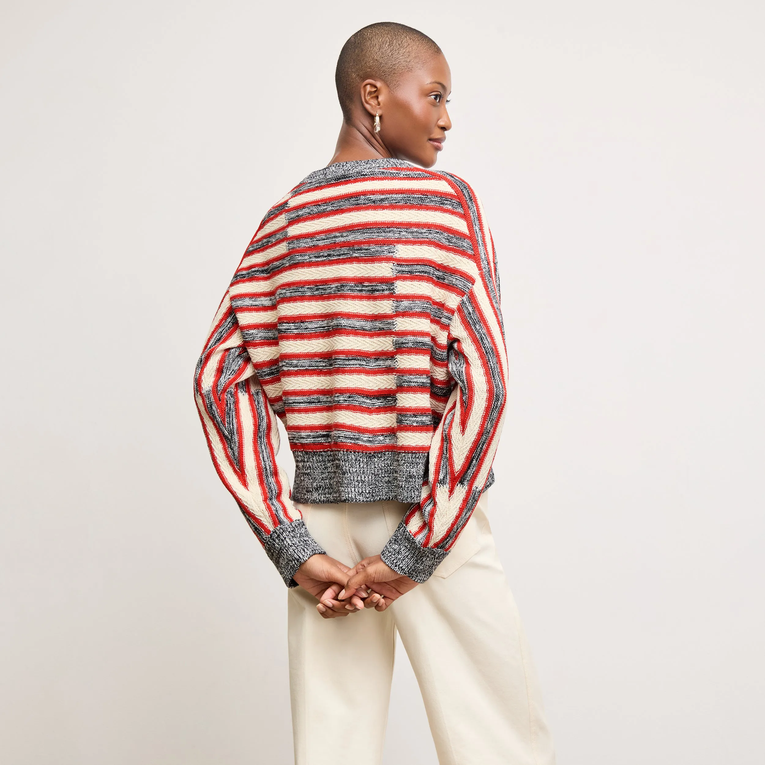 Leila Slouchy Sweater - Multi Knit :: Sunset Stripe Soft Touch Inner Lining MultiPanel Design