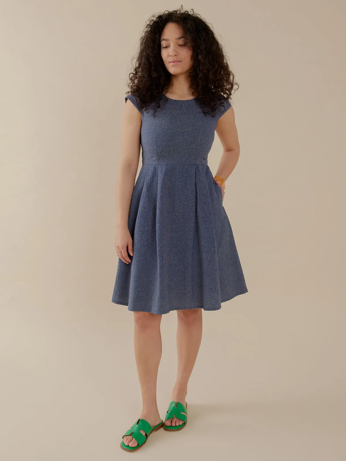 AntiPillingTechnology Devonshire Dress - Blue Chambray