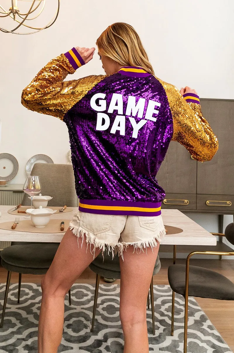 IP6534G-03 | GAME DAY SEQUIN BOMBER JACKET Rainy Day
